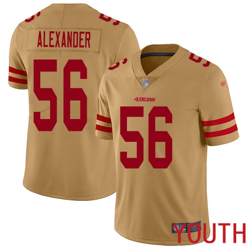 San Francisco 49ers Limited Gold Youth Kwon Alexander NFL Jersey #56 Inverted Legend